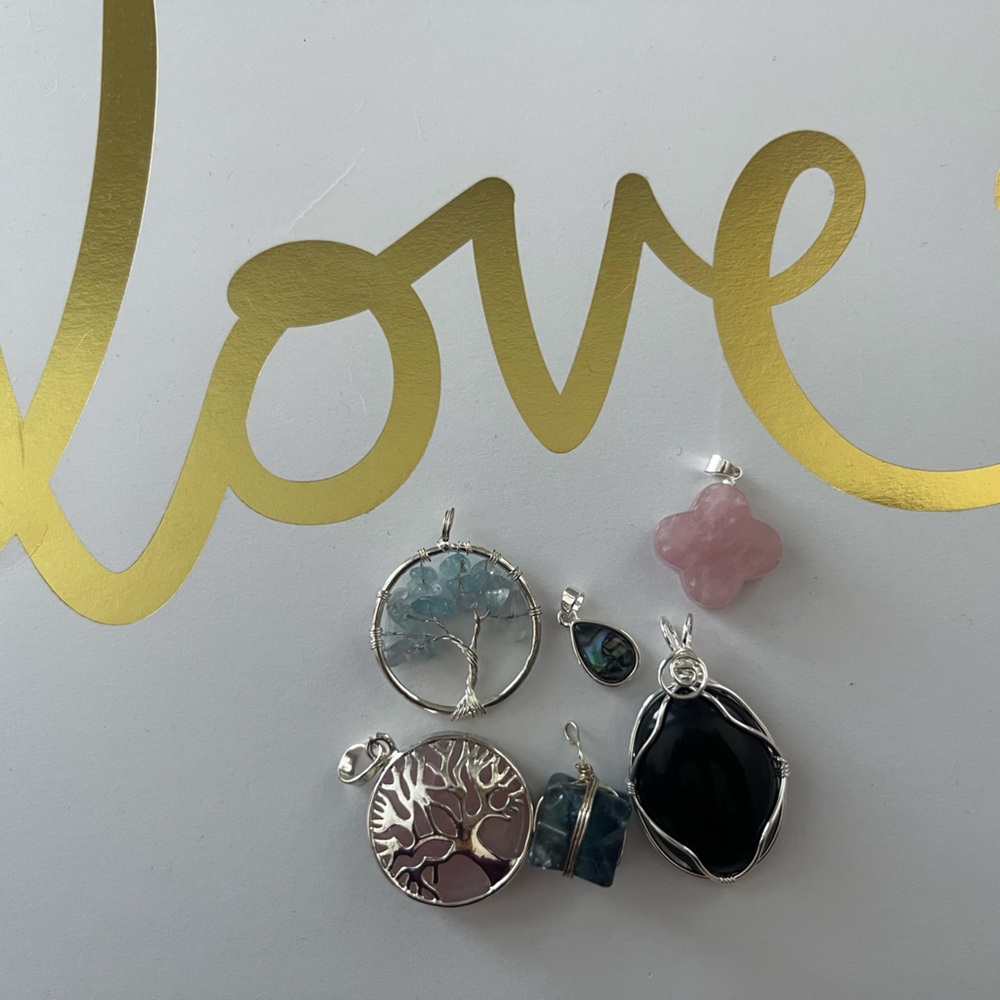 Silver and Pink Tree of Life Pendant